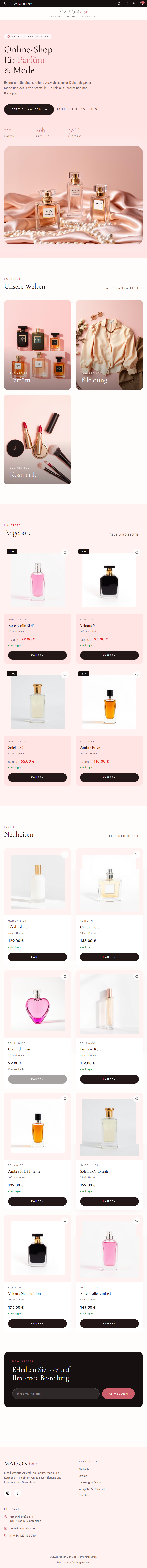 Online-Shop für Parfüm & Mode — Tablet